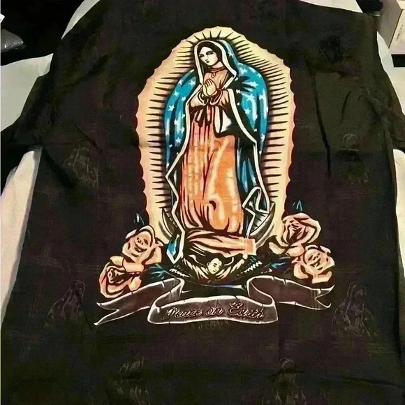 Vintage Cruizin Low Shirt Men Black Sz L Virgin Mary LowRider Chicano C… - Picture 4 of 6